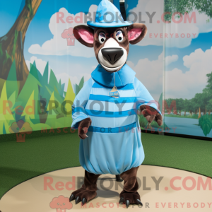 Sky Blue Okapi mascot...
