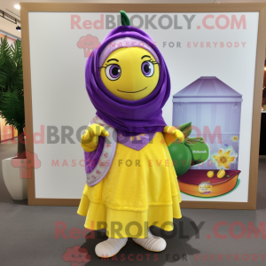 Lilla citron maskot kostume...