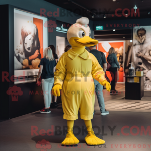 Yellow Geese mascot costume...