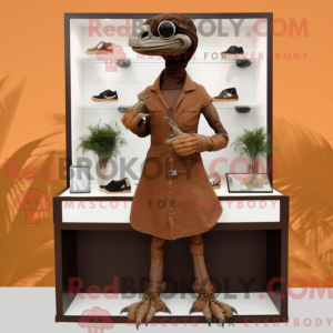 Brown Velociraptor mascot...