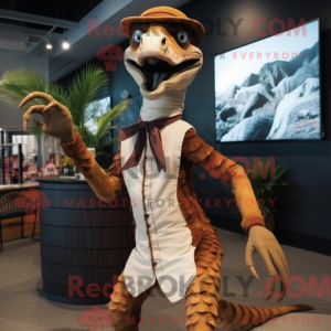 Brown Velociraptor mascot...