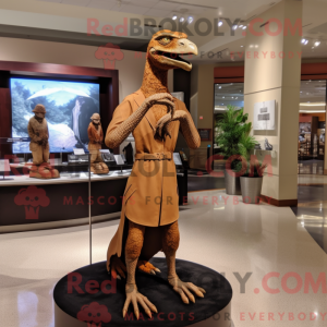 Brown Velociraptor mascot...