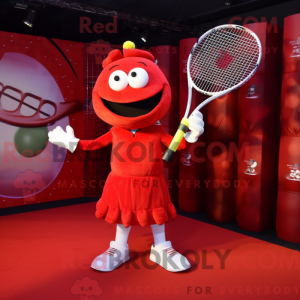 Red Tennis Racket mascot...