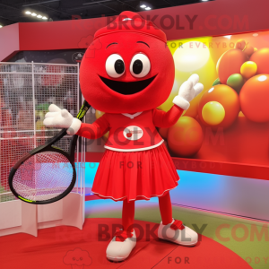 Red Tennis Racket mascot...