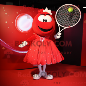 Red Tennis Racket mascot...