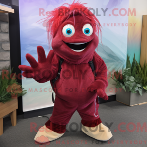 Maroon Betta Fish mascot...
