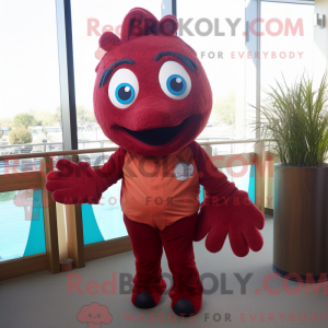 Maroon Betta Fish mascot...