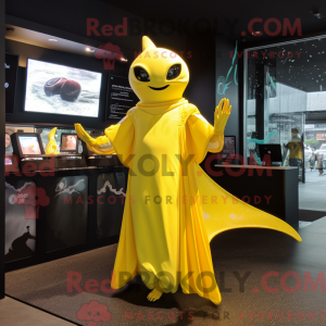 Yellow Manta Ray mascot...