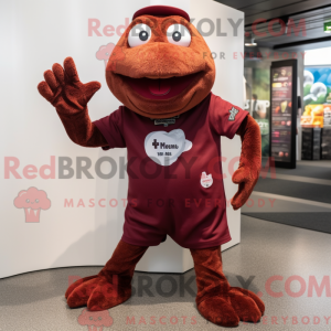 Maroon Cod mascottekostuum...