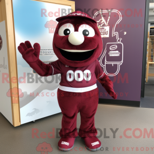 Maroon Cod mascot costume...