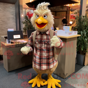 Beige høns maskot kostume...