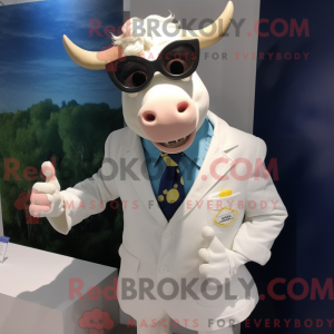 Cream Zebu mascot costume...