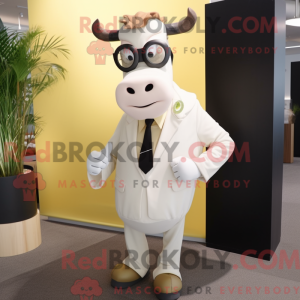 Creme Zebu maskot kostume...