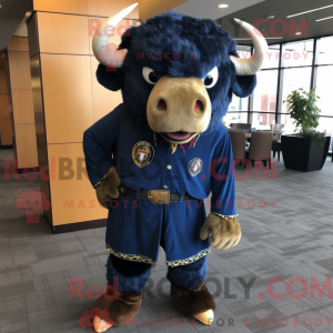 Navy Bison mascot costume...