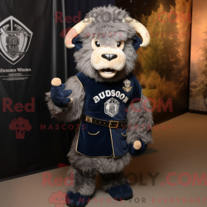 Navy Bison mascot costume...