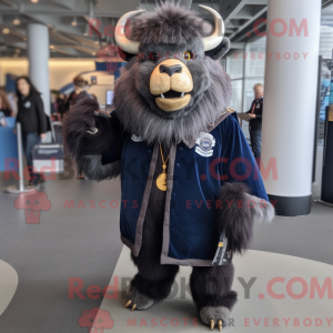 Navy Bison mascot costume...