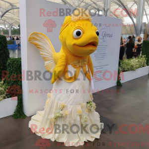 Gul gullfisk maskot kostyme...