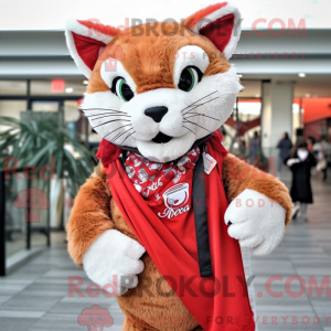 Rød Bobcat maskot kostume...
