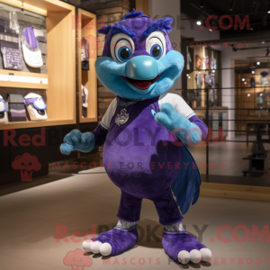Postava maskota Purple Blue...