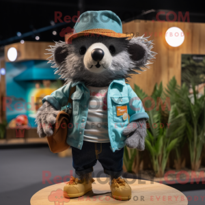 Teal Hedgehog mascot...