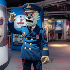 Navy Zombie mascot costume...