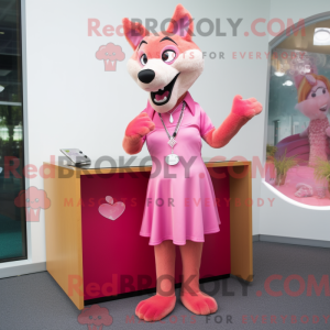 Pink Dingo maskot kostume...