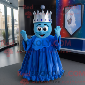 Blue Queen mascot costume...