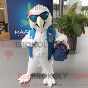 Hvid Macaw maskot kostume...