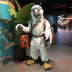 White Macaw mascot costume...