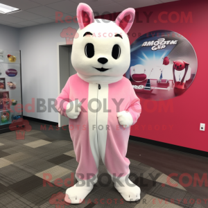 Pink Ermine mascot costume...