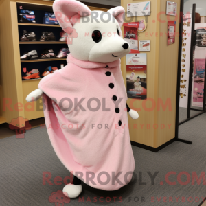 Pink Ermine mascot costume...