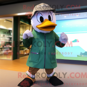 Olive Goose mascot costume...