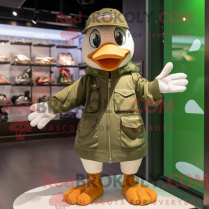 Olive Goose mascot costume...