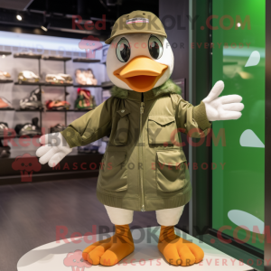 Olive Goose maskot kostume...
