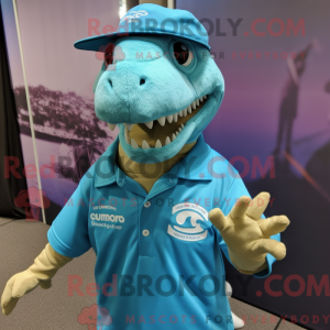 Cyan Allosaurus maskot...