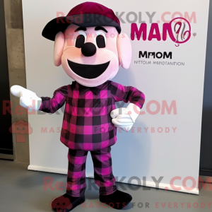 Magenta Mime maskot kostume...