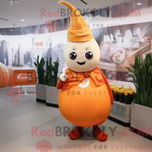 Orange Onion mascot costume...