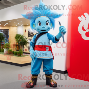 Sky Blue Samurai mascot...