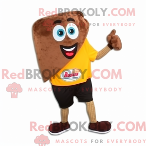 Brown Pizza Slice mascot...