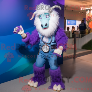 Purple Angora Goat mascot...