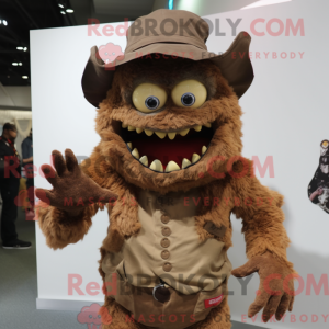 Brun Demon maskot drakt...