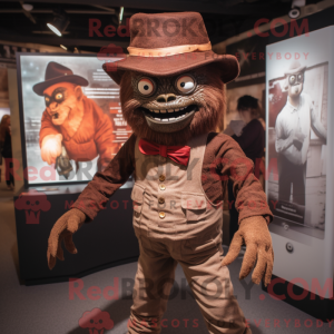 Brown Demon mascot costume...