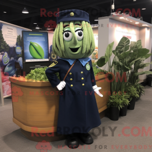 Navy Green Bean maskot...