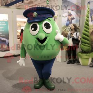 Navy Green Bean maskot...