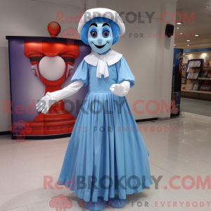 Sky Blue Mime mascot...