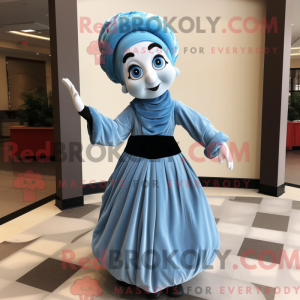 Sky Blue Mime mascot...