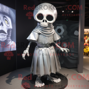 Silver Skull mascot costume...