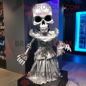 Silver Skull mascot costume...