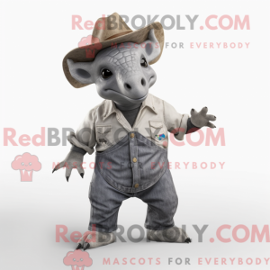 Gray Triceratops mascot...