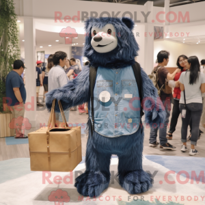 Navy Sloth Bear mascot...
